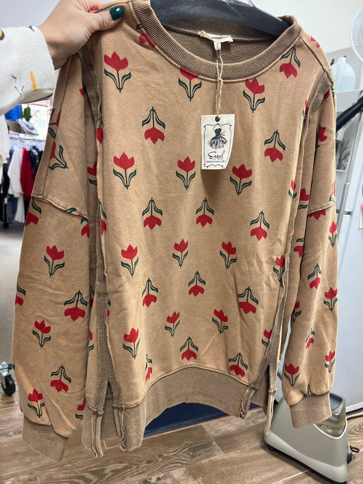 Easel tan flowers top
