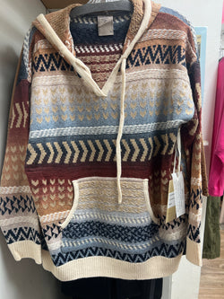 Fashion concepts brown blue hoodie sweater