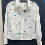 Gabby Isabella white button up fruits top
