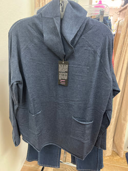 FDJ cowl neck sweater deep indigo