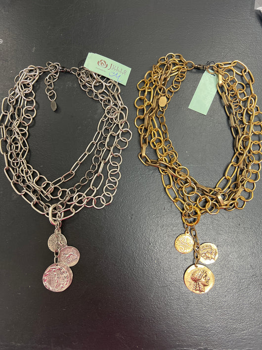 Julio Rustica coin necklace