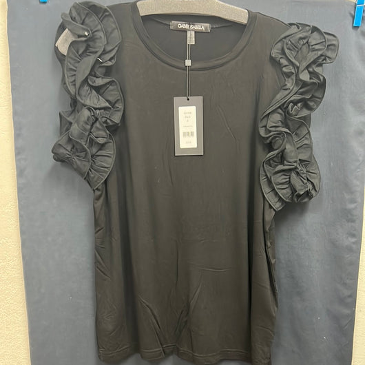 Gabby Isabella black ruffle sleeve top
