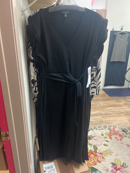 Tribal textured black tie dress