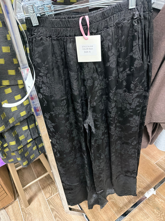 Me & Gee black floral embroidered pants