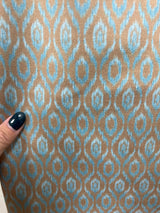 Boho chic light blue & tan faux suede dress