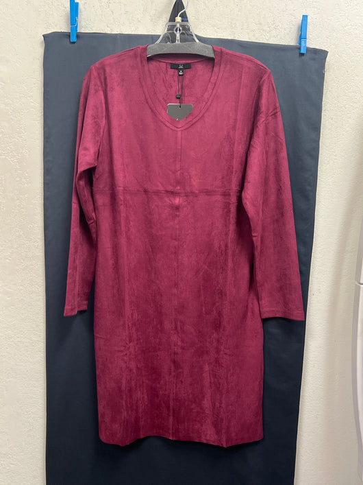 JOH wine suede v neck dress