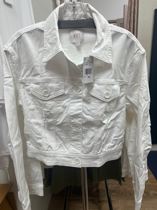 KUT white button up denim jacket