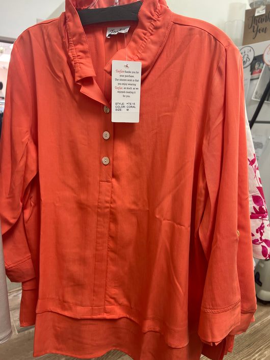 Toofan coral double layer tunic