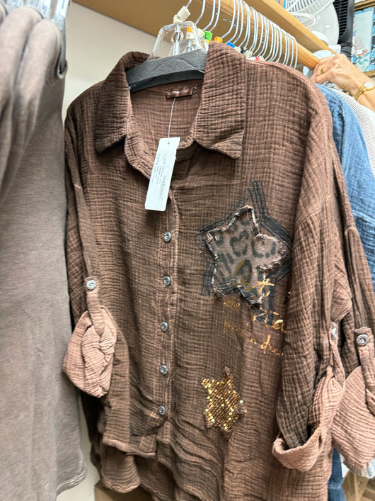 Amorosa Brown Star Top
