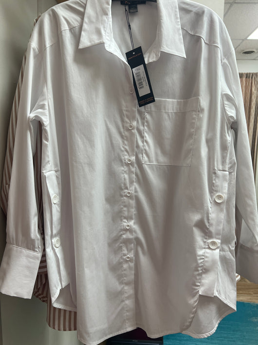 Renuar white button up shirt