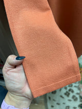 Picadilly crew neck pockets sweater terra cotta orange