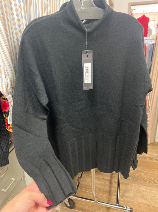 Renuar mock neck tunic sweater black