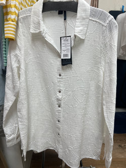 FDJ gauze eyelet tunic white