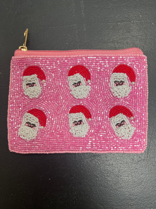 Christmas beaded pouch