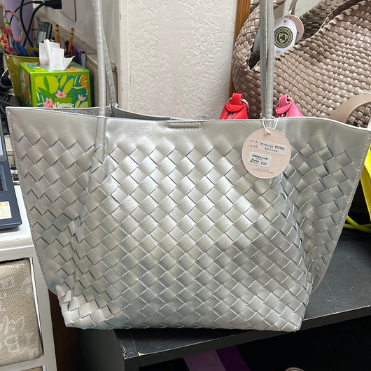 Melie Bianco silver tote purse