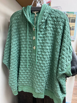 Easel green textured oversized pullover