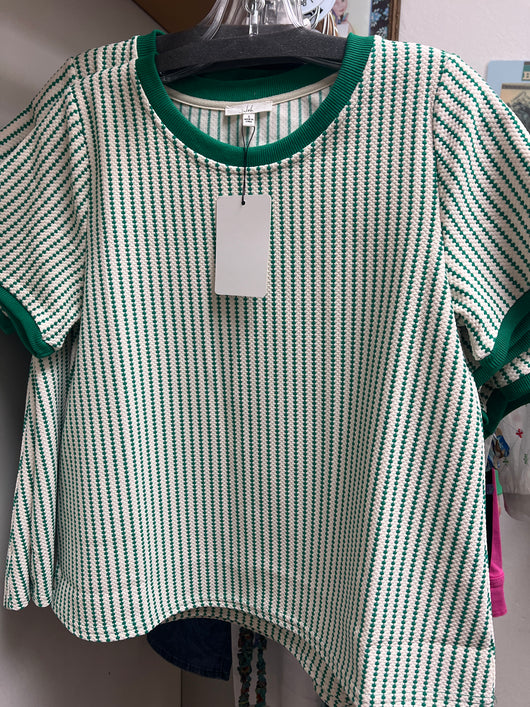 JOH green stripe knit top