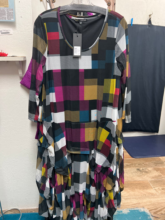 Kozan plaid multi Miranda dress