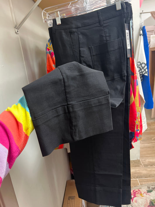Renuar black wide cuff pant