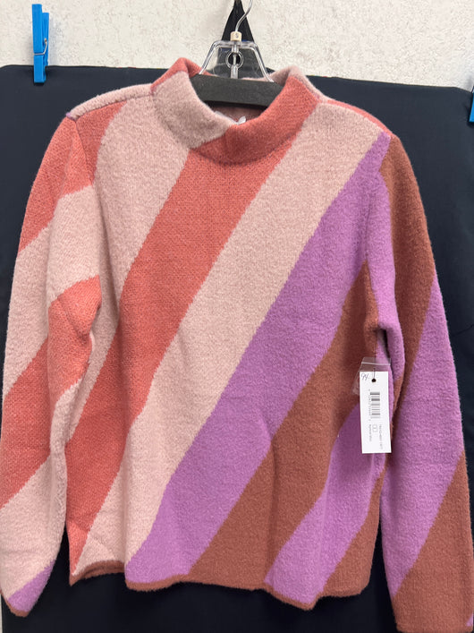 Tribal apricot mist stripe mock neck sweater