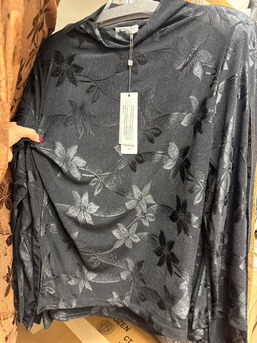Spanner Black Floral Lace Top