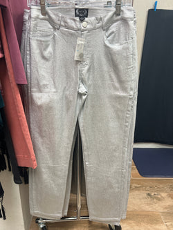 AZI silver metallic jeans