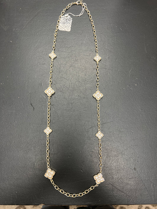 Lordane gold pearl flower necklace