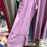 Easel mauve pink patchwork wide leg pants