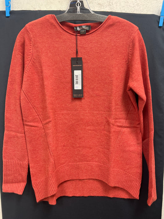 Renuar round neck sweater heather rust