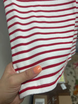 Tribal bay berry red white stripe tank