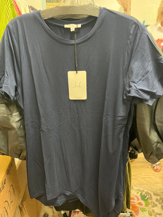 JOH navy asymmetrical top