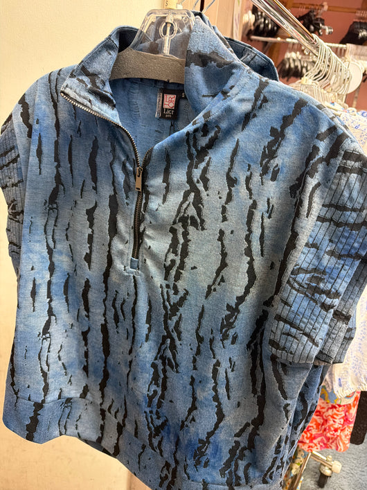 Lior blue burnout top
