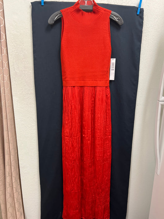 Tribal twofer sleeveless maxi dress crimson