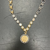 Michele Busch coin pendant necklace