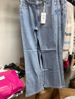 Charlie B metallic shimmer silver blue jeans
