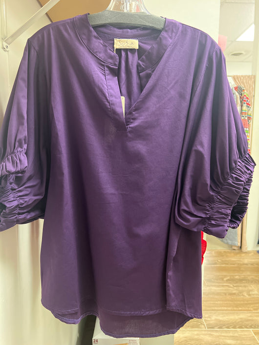 Sofia violet purple short sleeve top