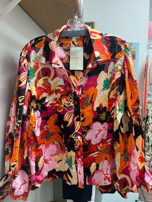 Eesome floral multi blouse balloon sleeve
