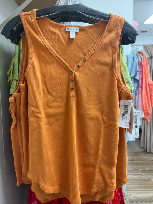Tribal ribbed tank golden sun