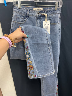 Charlie B embroidered flare jeans