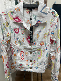 Charlie B diamonds print button front jacket