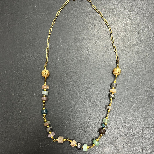 Julio multi gold Primavera necklace
