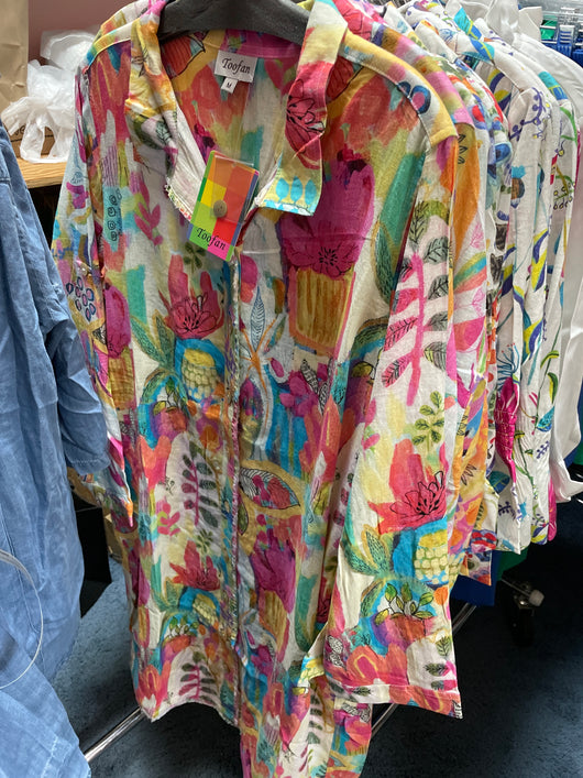 Toofan colorful button up dress