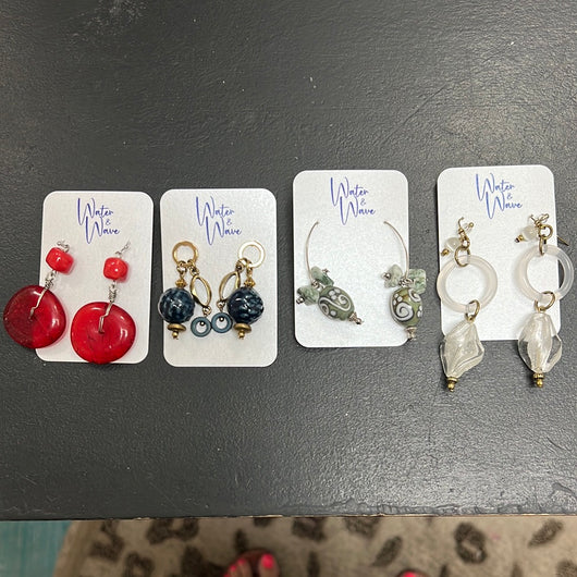 Water & wave earrings