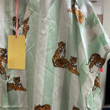 Entro mint green stripe tiger shirt