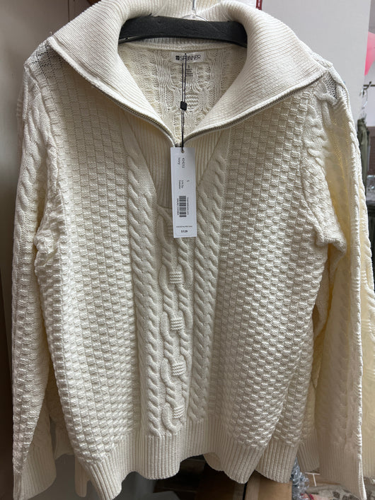 Spanner zip pullover sweater ivory