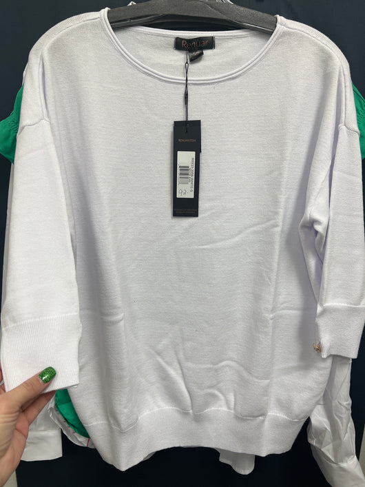 Renuar 3/4 sleeve sweater white