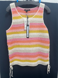 Charlie B guava stripe crochet tank
