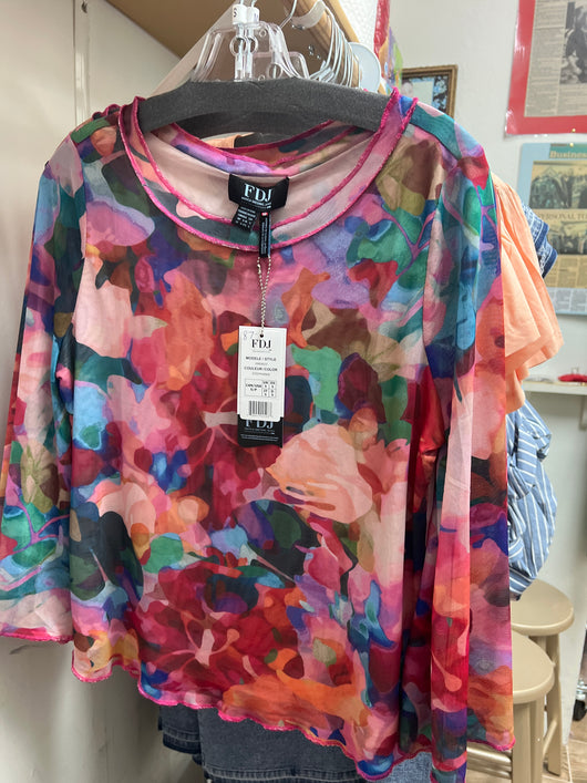 FDJ mesh floral Stephanie top