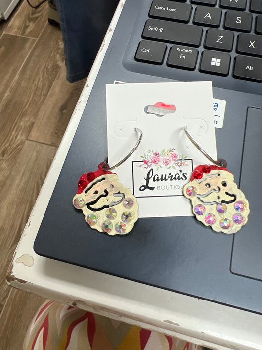 Vintage Santa earrings