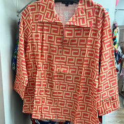 Boho chic coral orange fendi top